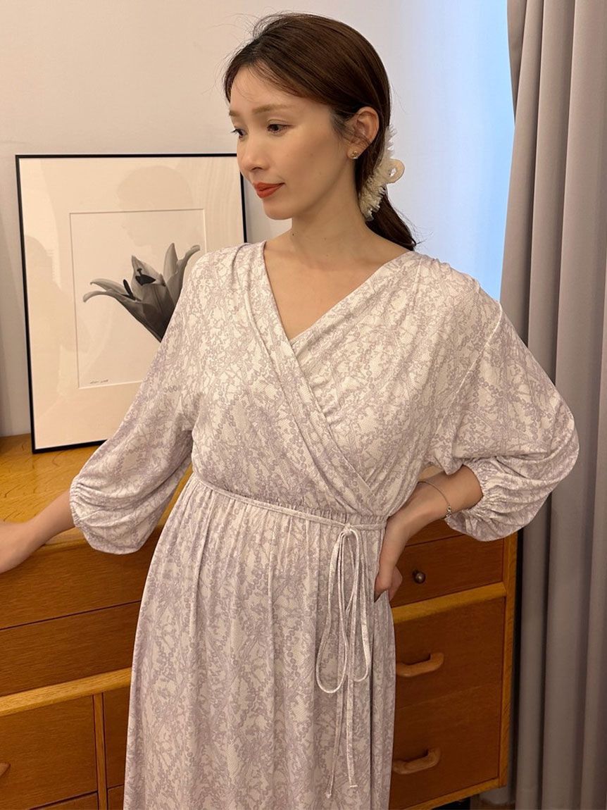 SNIDEL HOME「レーシーパターン カシュワンピース」|ルームウェア|