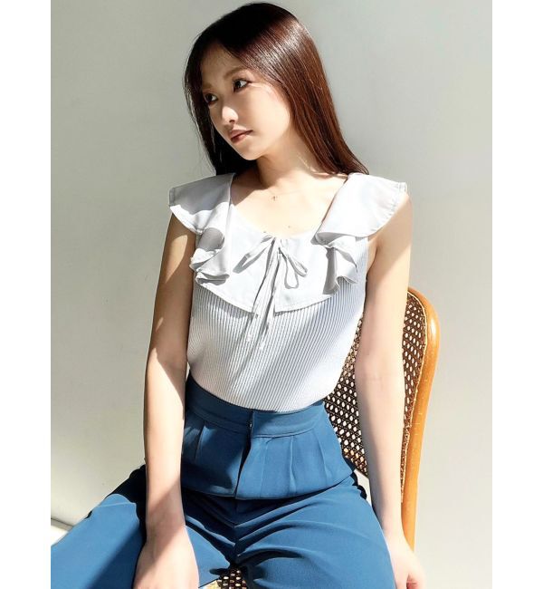 RESEXXY「ラージカラーリブニットトップス」|ニット・セーター|