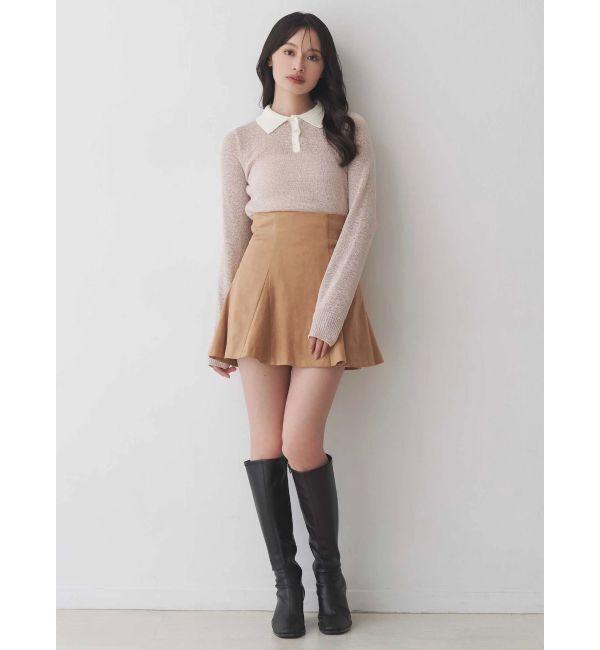 MERCURYDUO「クリアボタンポロニット」|ニット・セーター|