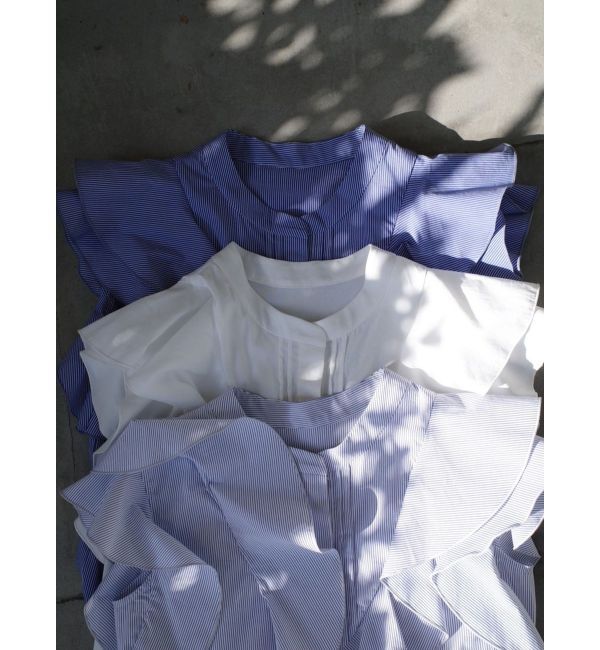 LAGUNAMOON「フリルピンタックノースリーブブラウス」|シャツ・ブラウス|