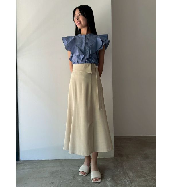 LAGUNAMOON「フリルピンタックノースリーブブラウス」|シャツ・ブラウス|