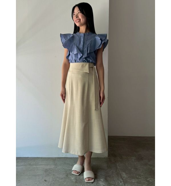 LAGUNAMOON「フリルピンタックノースリーブブラウス」|シャツ・ブラウス|