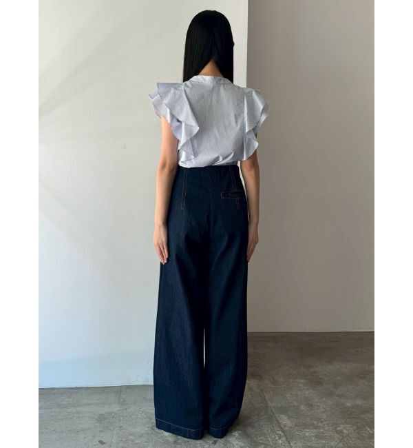 LAGUNAMOON「フリルピンタックノースリーブブラウス」|シャツ・ブラウス|