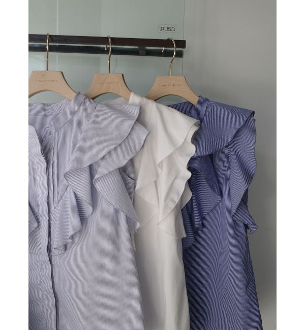 LAGUNAMOON「フリルピンタックノースリーブブラウス」|シャツ・ブラウス|