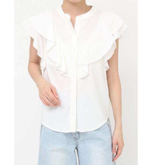 LAGUNAMOON「フリルピンタックノースリーブブラウス」|シャツ・ブラウス|