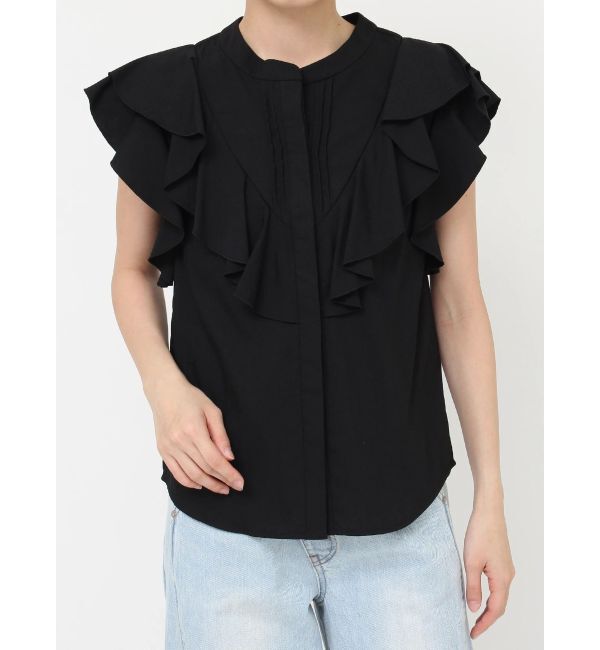 LAGUNAMOON「フリルピンタックノースリーブブラウス」|シャツ・ブラウス|