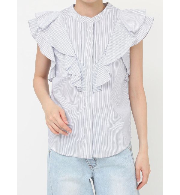 LAGUNAMOON「フリルピンタックノースリーブブラウス」|シャツ・ブラウス|