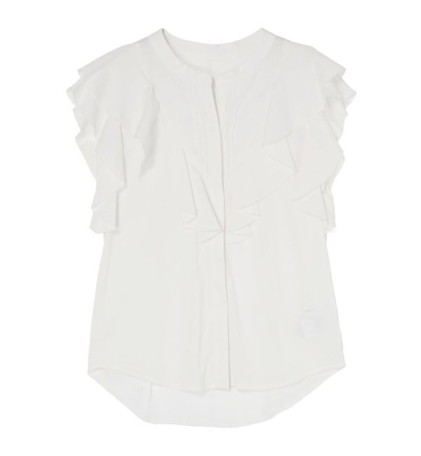 LAGUNAMOON「フリルピンタックノースリーブブラウス」|シャツ・ブラウス|