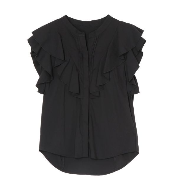 LAGUNAMOON「フリルピンタックノースリーブブラウス」|シャツ・ブラウス|