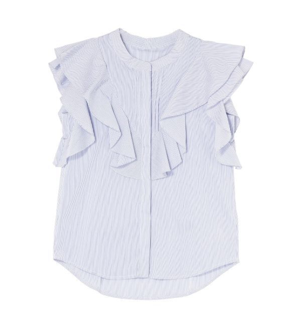 LAGUNAMOON「フリルピンタックノースリーブブラウス」|シャツ・ブラウス|