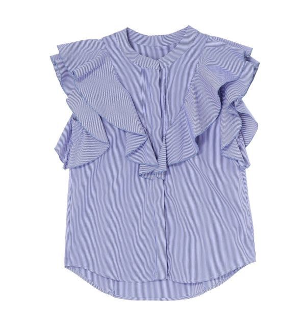 LAGUNAMOON「フリルピンタックノースリーブブラウス」|シャツ・ブラウス|