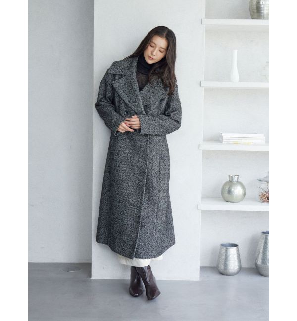 LAGUNAMOON「ウエストタックウールブレンドツイードコート」|その他|