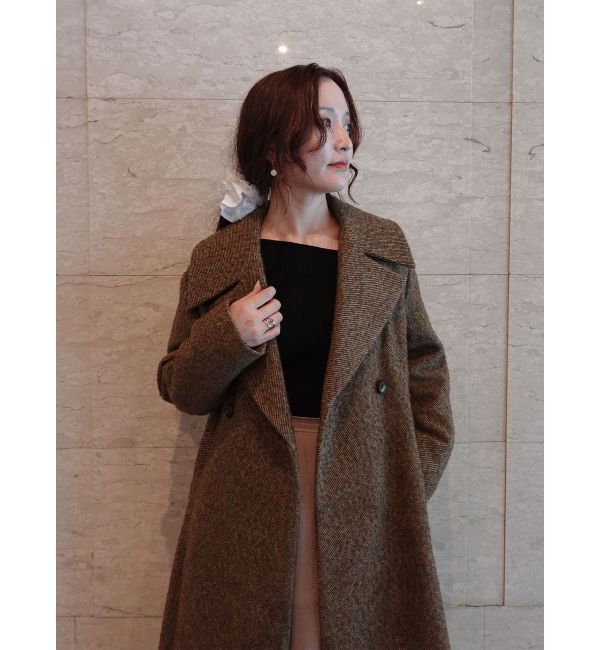 LAGUNAMOON「ウエストタックウールブレンドツイードコート」|その他|
