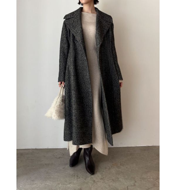 LAGUNAMOON「ウエストタックウールブレンドツイードコート」|その他|