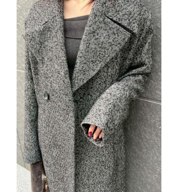 LAGUNAMOON「ウエストタックウールブレンドツイードコート」|その他|