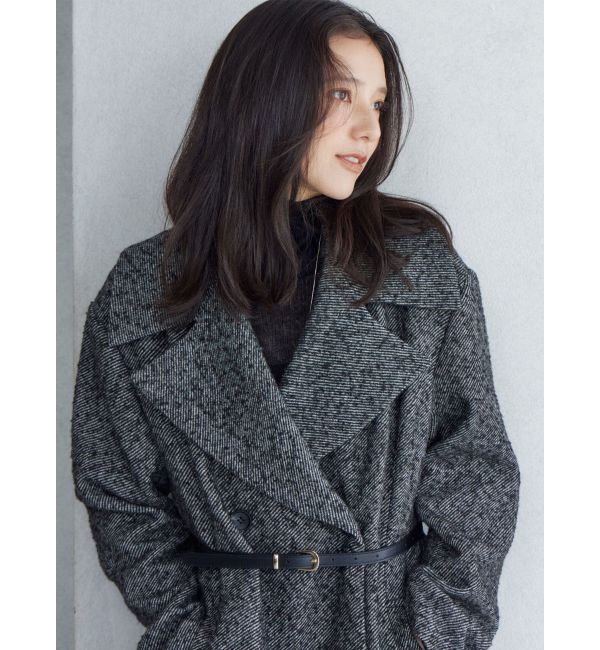 LAGUNAMOON「ウエストタックウールブレンドツイードコート」|その他|