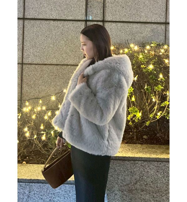 LAGUNAMOON「フェイクファーフーディコート」|その他|