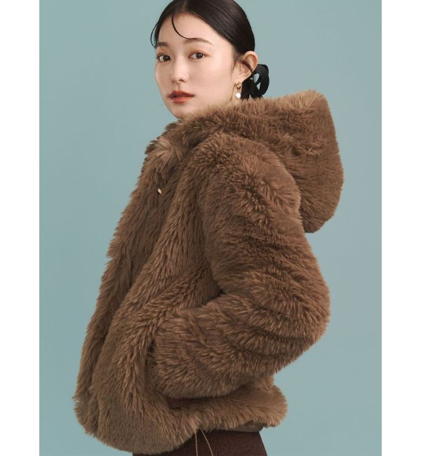 LAGUNAMOON「フェイクファーフーディコート」|その他|