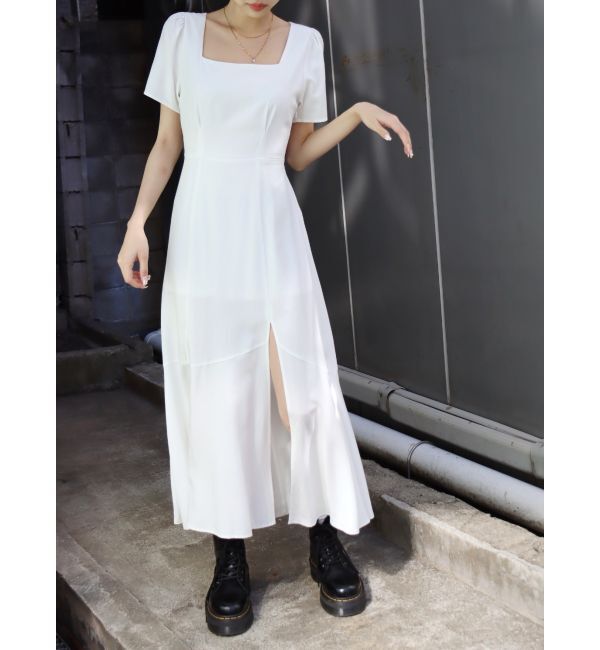 EVRIS「バックオープンロングワンピース」|ワンピース|ホワイト