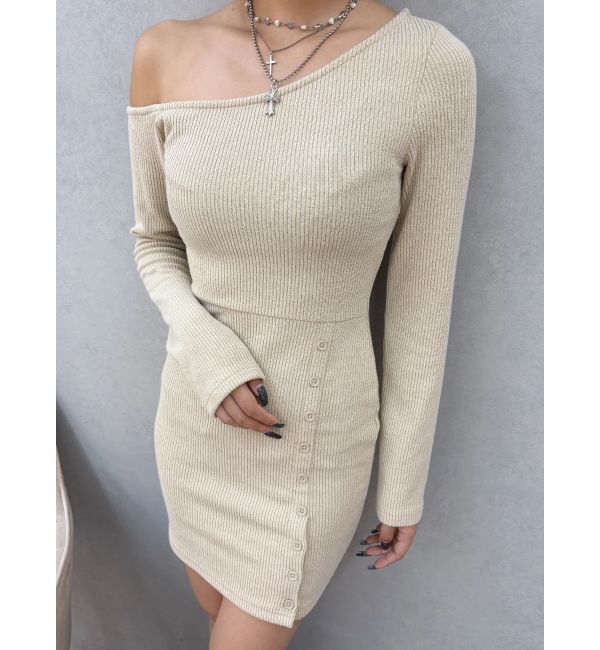 EVRIS「アウトワンショルダーミニワンピース」|ワンピース|