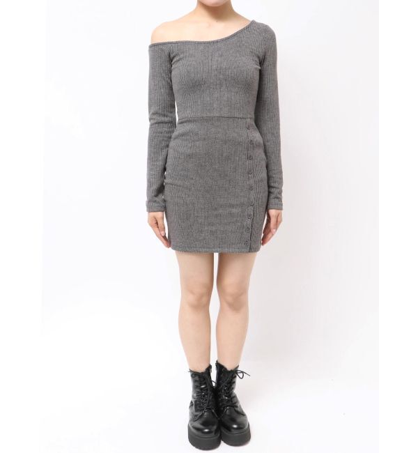 EVRIS「アウトワンショルダーミニワンピース」|ワンピース|