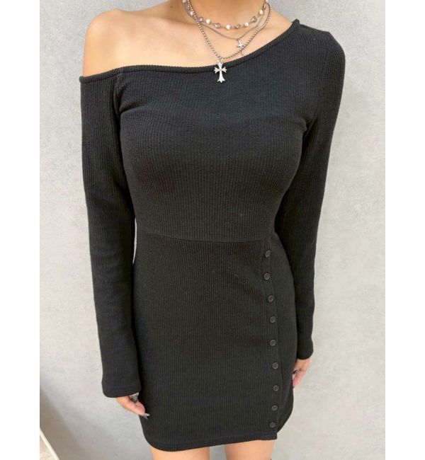 EVRIS「アウトワンショルダーミニワンピース」|ワンピース|