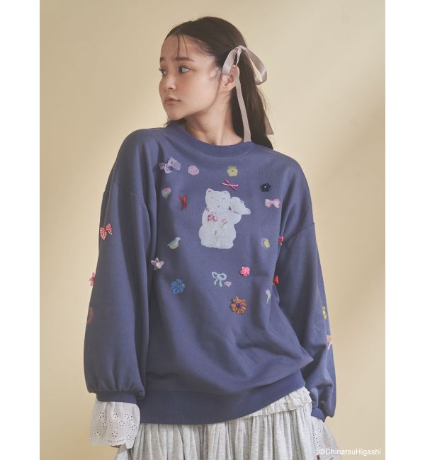 merry jenny「New Wave Sugar cat lace sweat」|スウェット・ジャージ|
