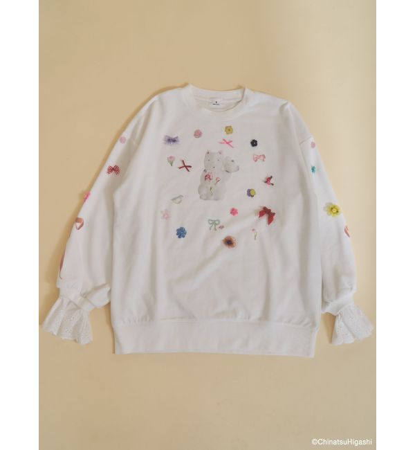 merry jenny「New Wave Sugar cat lace sweat」|スウェット・ジャージ|