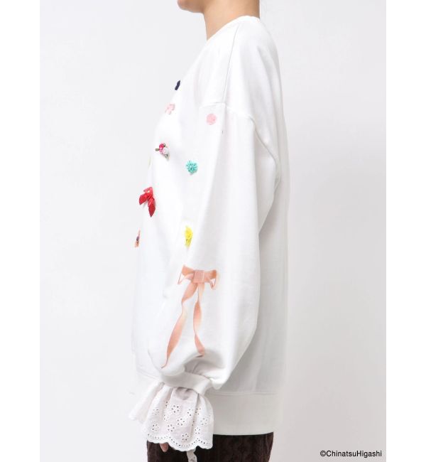 merry jenny「New Wave Sugar cat lace sweat」|スウェット・ジャージ|