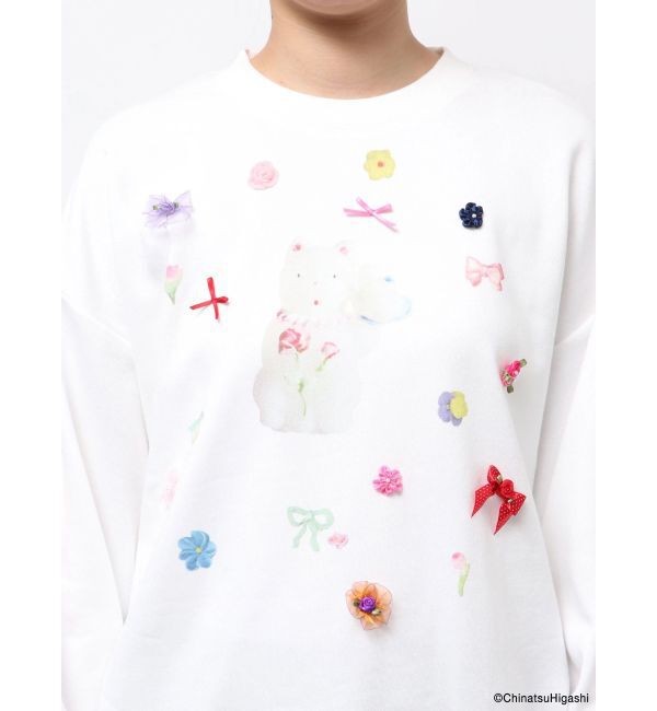 merry jenny「New Wave Sugar cat lace sweat」|スウェット・ジャージ|