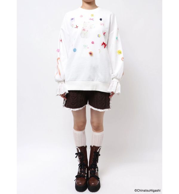 merry jenny「New Wave Sugar cat lace sweat」|スウェット・ジャージ|