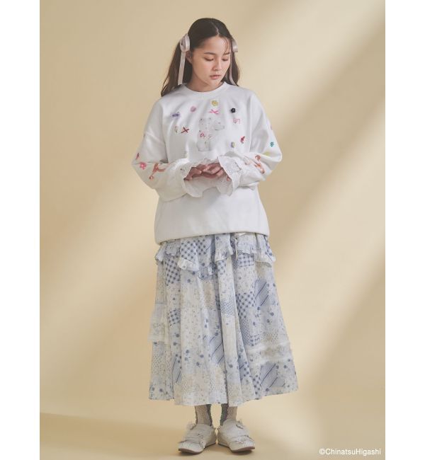 merry jenny「New Wave Sugar cat lace sweat」|スウェット・ジャージ|