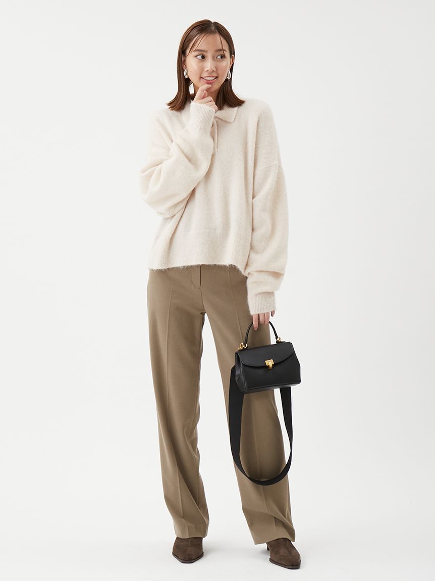 Mila Owen「ウエストシューレース付きテーパードパンツ」|チノ|