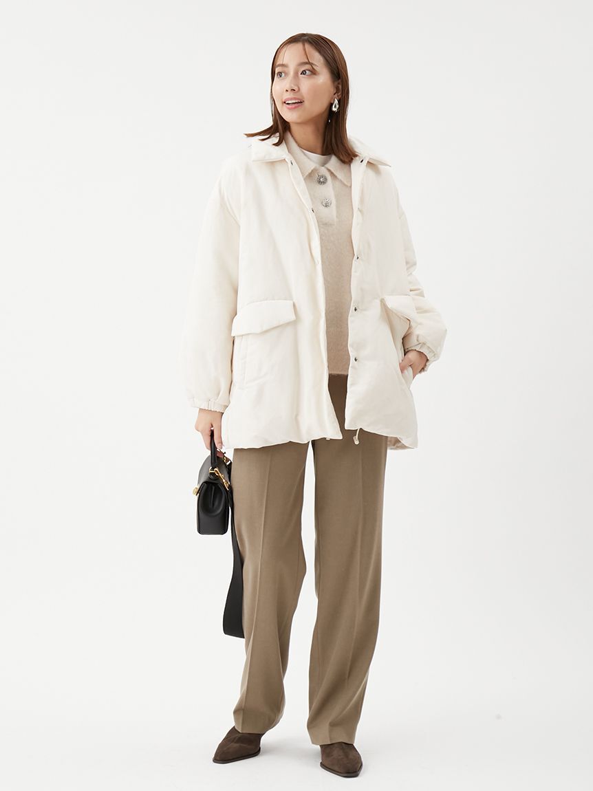 Mila Owen「ウエストシューレース付きテーパードパンツ」|チノ|