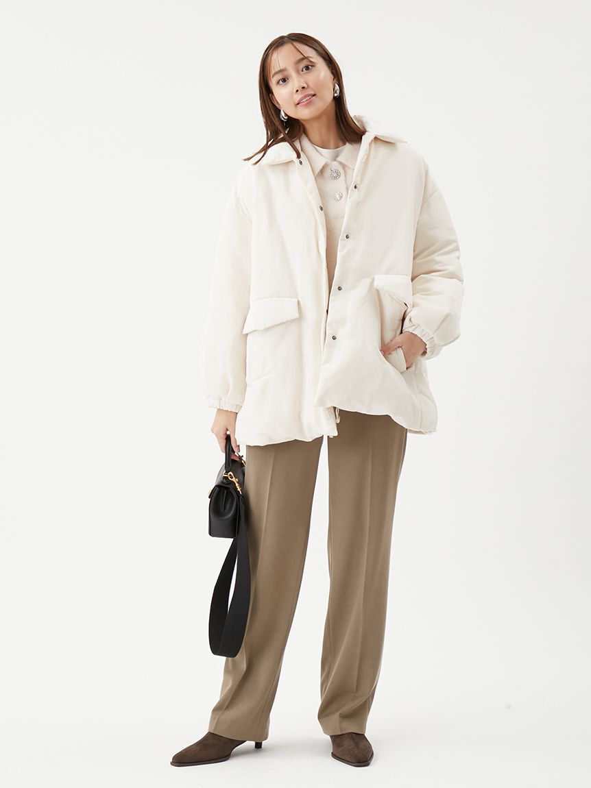 Mila Owen「ウエストシューレース付きテーパードパンツ」|チノ|