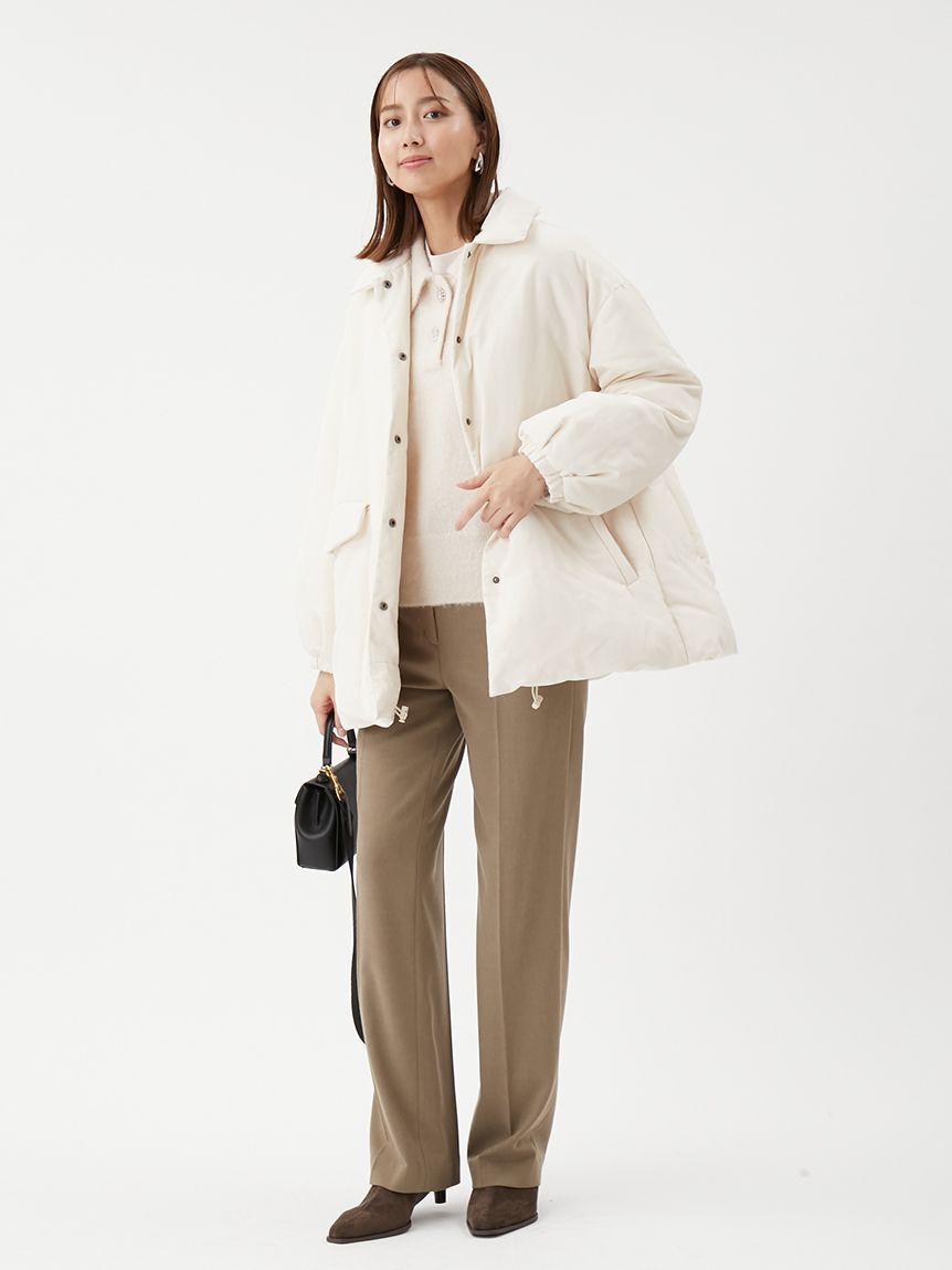 Mila Owen「ウエストシューレース付きテーパードパンツ」|チノ|