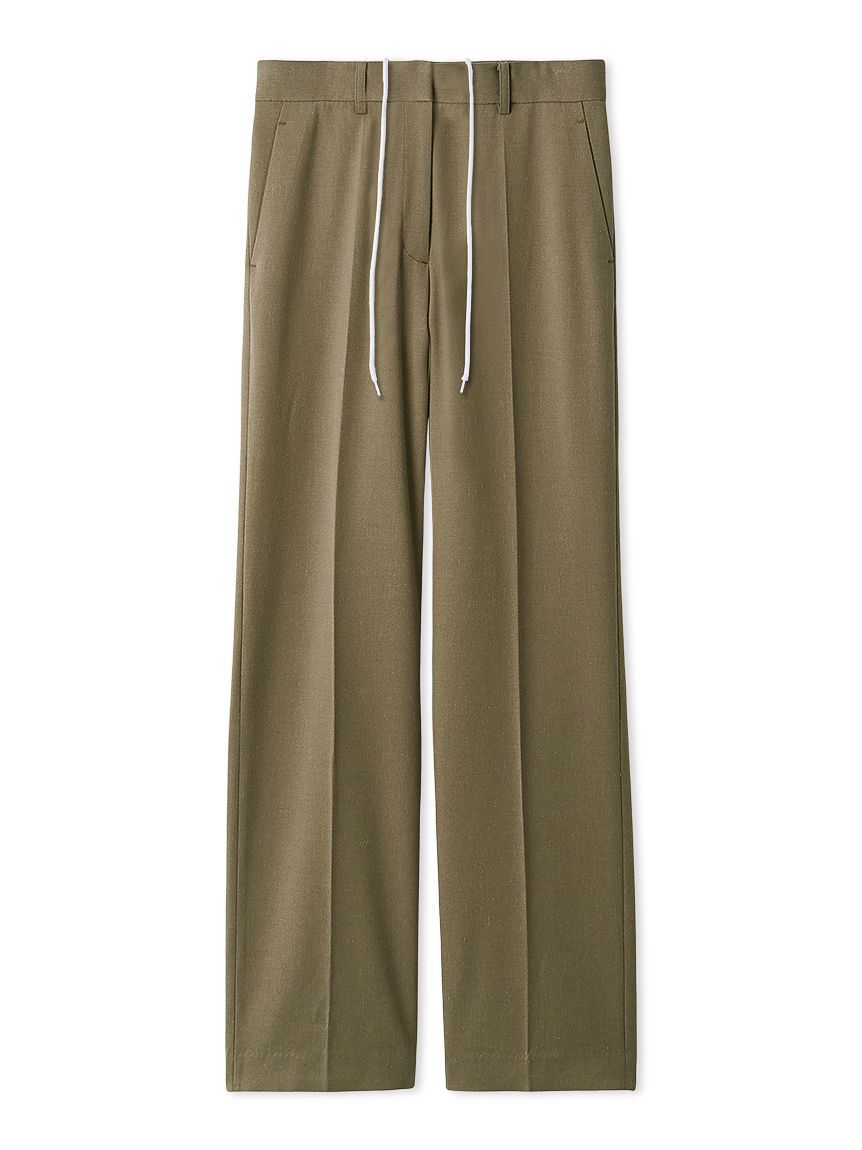 Mila Owen「ウエストシューレース付きテーパードパンツ」|チノ|