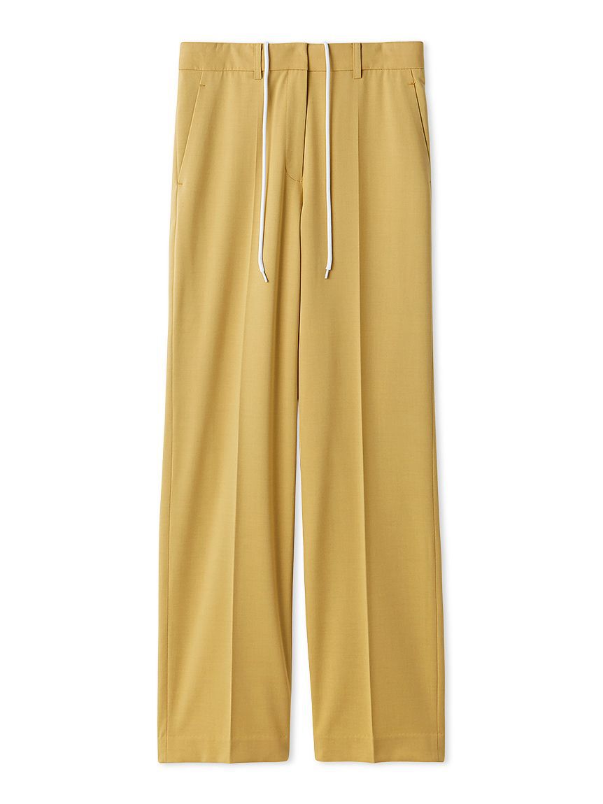 Mila Owen「ウエストシューレース付きテーパードパンツ」|チノ|YEL