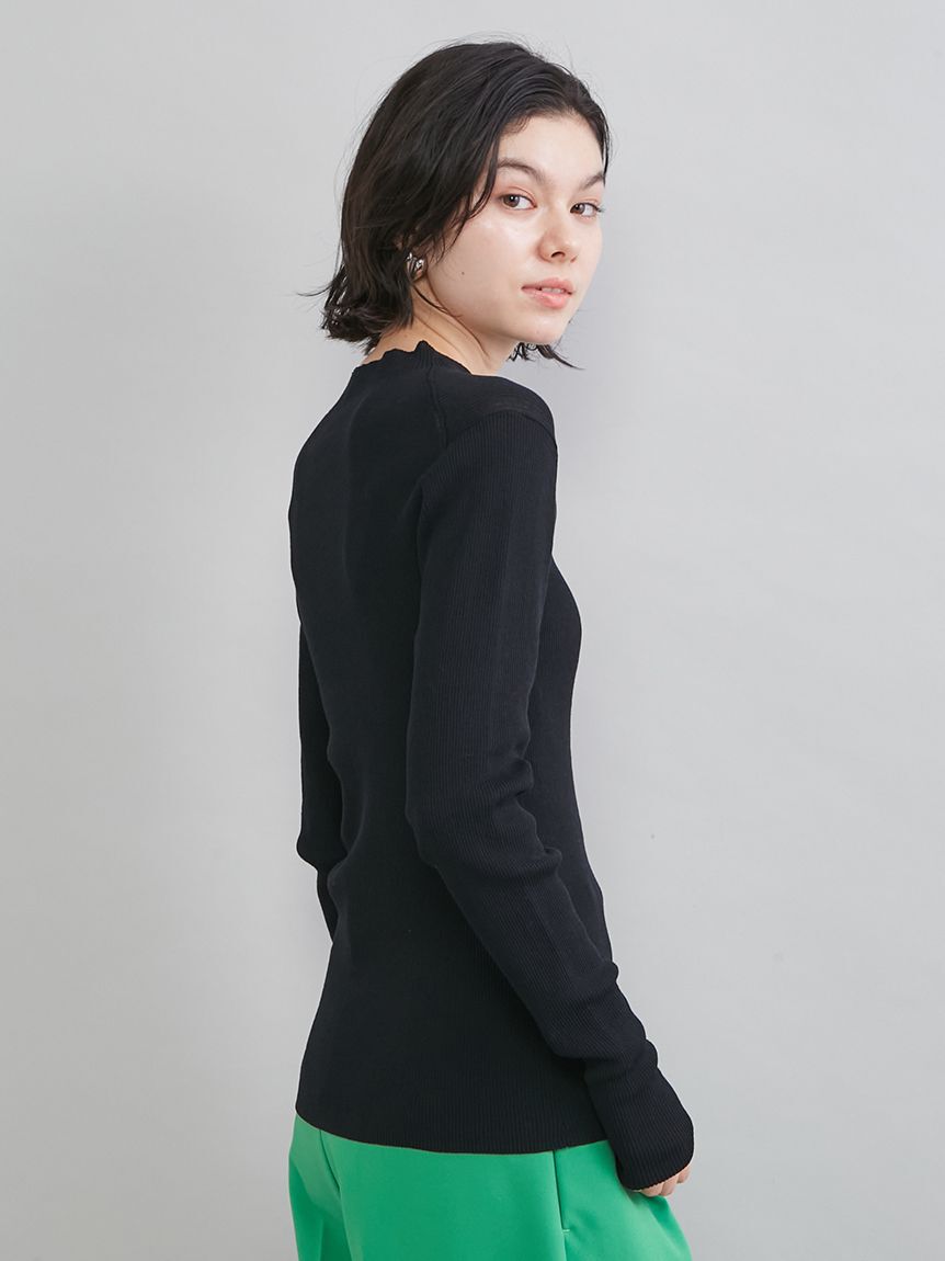 Mila Owen「ハイネックハイゲージシアーリブニット」|ニット・セーター|