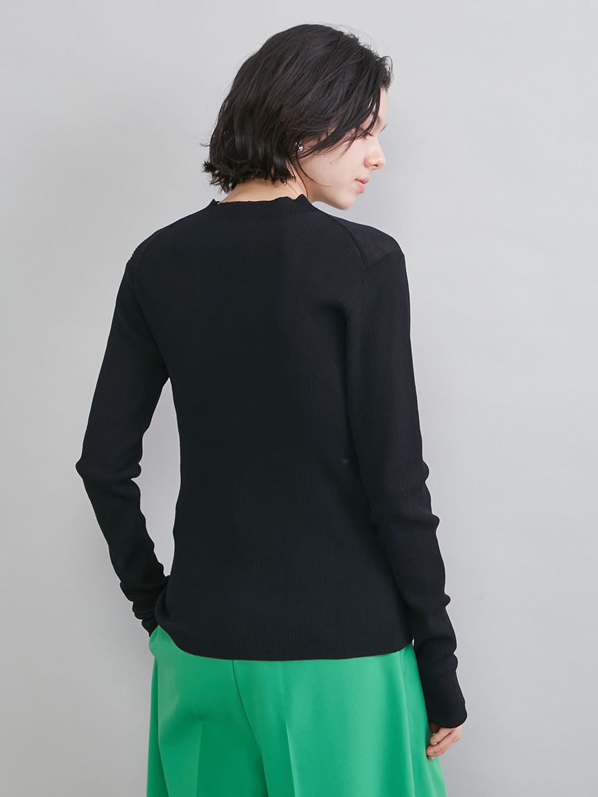 Mila Owen「ハイネックハイゲージシアーリブニット」|ニット・セーター|