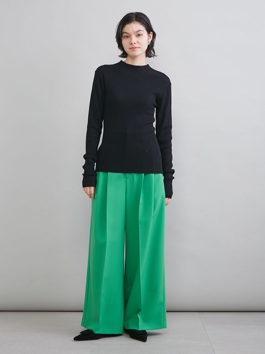 Mila Owen「ハイネックハイゲージシアーリブニット」|ニット・セーター|