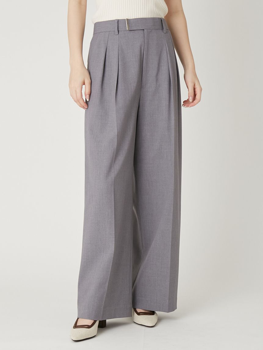 FRAY I.D「セミワイドストレートパンツ／ウォッシャブル」|チノ|