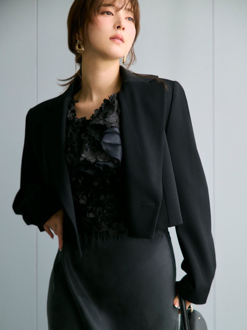 FRAY I.D「クロップドジャケット／UVカット」|テーラードジャケット|BLK