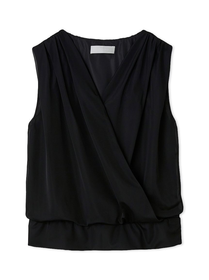 CELFORD「カシュクールシア―トップス」|Tシャツ・カットソー|BLK