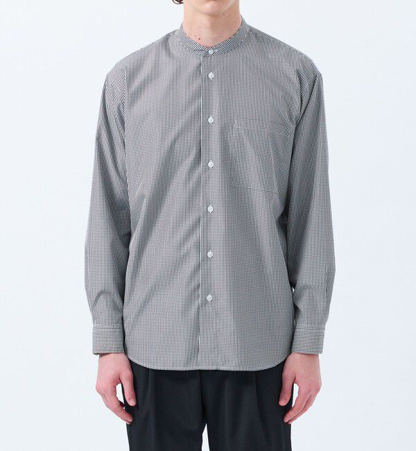 MACKINTOSH PHILOSOPHY「トロッター オーバーサイズバンドカラーシャツ  チェック/無地」|シャツ・ブラウス|