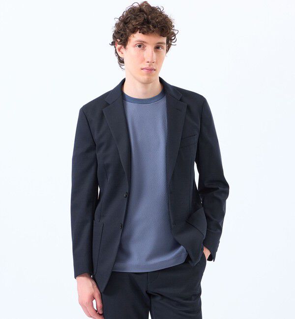 MACKINTOSH PHILOSOPHY「テーラードジャージー ジャケット ウール混メッシュジャージー」|テーラードジャケット|ネイビー