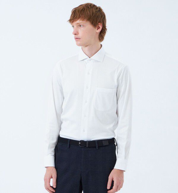 MACKINTOSH PHILOSOPHY「シルケットスムース スクエアホリゾンタルワイドシャツ」|シャツ・ブラウス|ホワイト