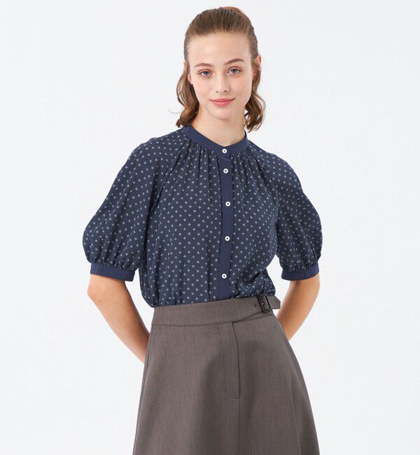 MACKINTOSH PHILOSOPHY「ファインパターンドットブラウス」|シャツ・ブラウス|ネイビー