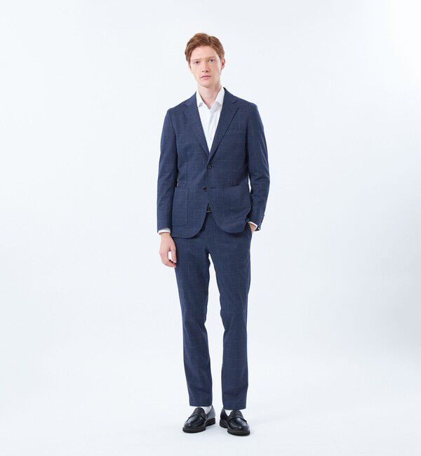 MACKINTOSH PHILOSOPHY「テーラードジャージー パンツ ウインドペンプリント」|スラックス|