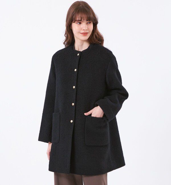 MACKINTOSH PHILOSOPHY「【WEB&一部店舗限定】ウールパイルノーカラーコート」|その他|ブラック